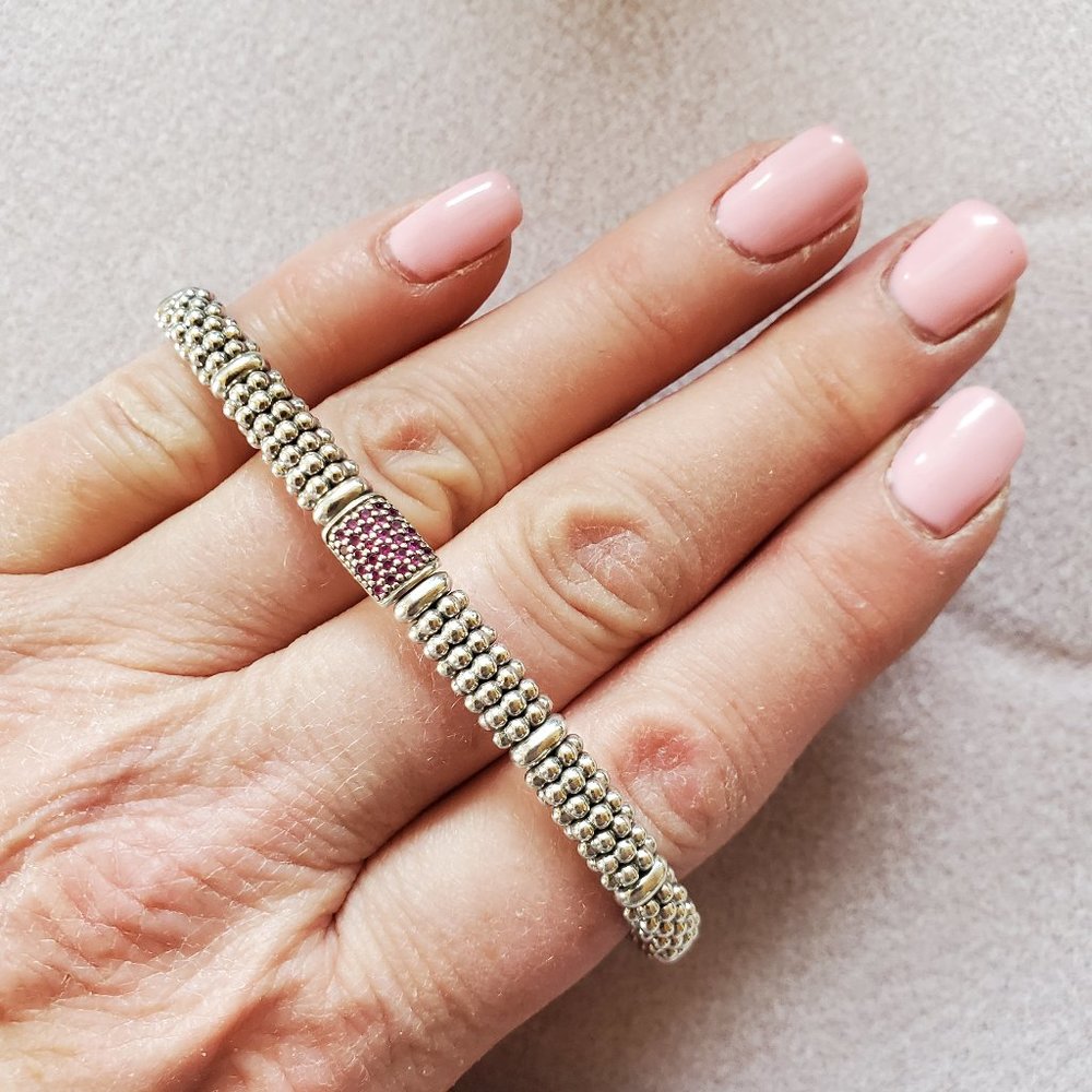 LAGOS Caviar Pave Pink Sapphire Bracelet